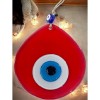 Blue Nazar Bead Transparent Red Color Nazar Bead Teardrop Pattern Handmade Wall Decoration