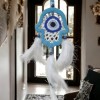 Turquoise Fatma Ana Eli Wall Decoration with Nazar Boncuğu Motif Handicraft Wall Decoration