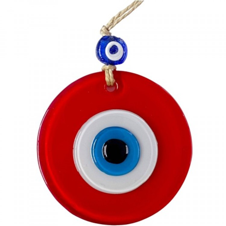 Mini Red Evil Eye Bead Wall Decoration 10 cm Glass Wall Decoration