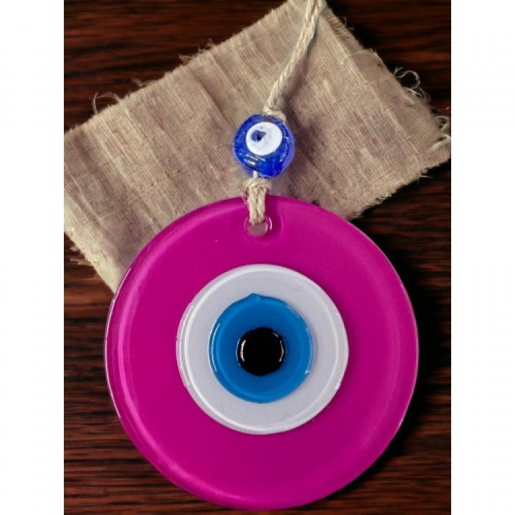 Pink Nazar Bead Wall Decoration 10 cm Glass Wall Decoration Pink Nazar Bead Wall Decoration 10 cm Glass Wall Decoration