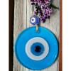 Transparent Blue Nazar Bead Wall Decoration 10 cm Glass Wall Decoration