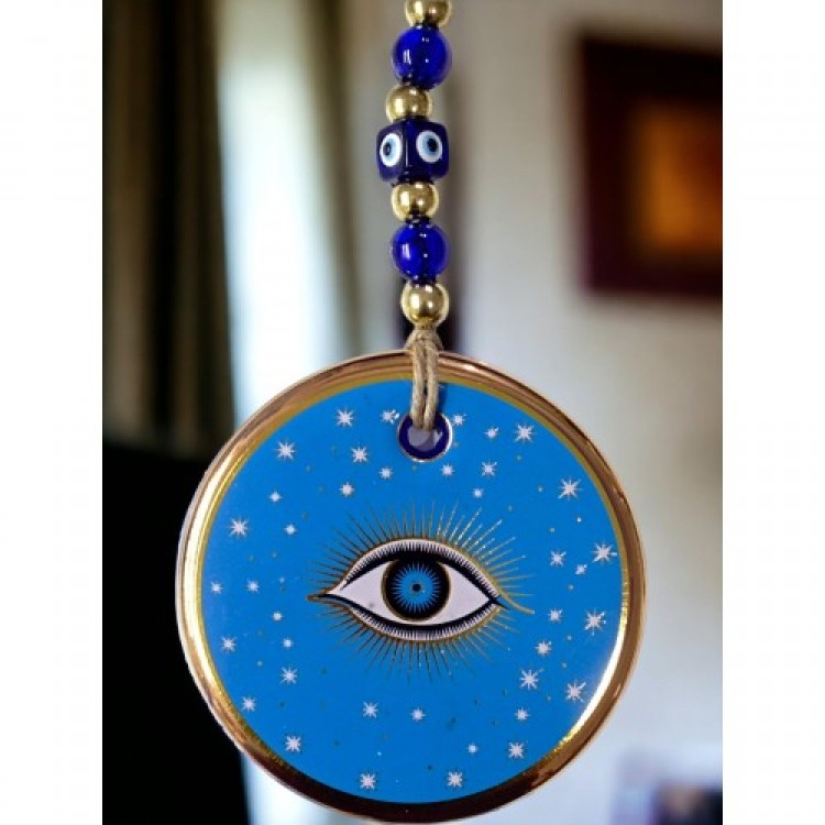 Blue Star Patterned Eye Wall Decoration Glass Wall Decoration Blue Star Patterned Eye Wall Decoration Glass Wall Decoration