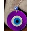 Transparent Purple Nazar Bead Wall Decoration 10 cm Glass Wall Decoration