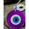 Transparent Purple Nazar Bead Wall Decoration 10 cm Glass Wall Decoration