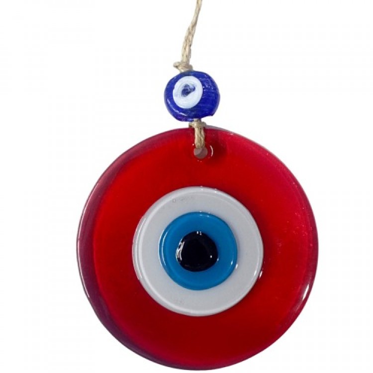 Transparent Red Evil Eye Beaded Wall Decoration 10 cm Glass Wall Decoration