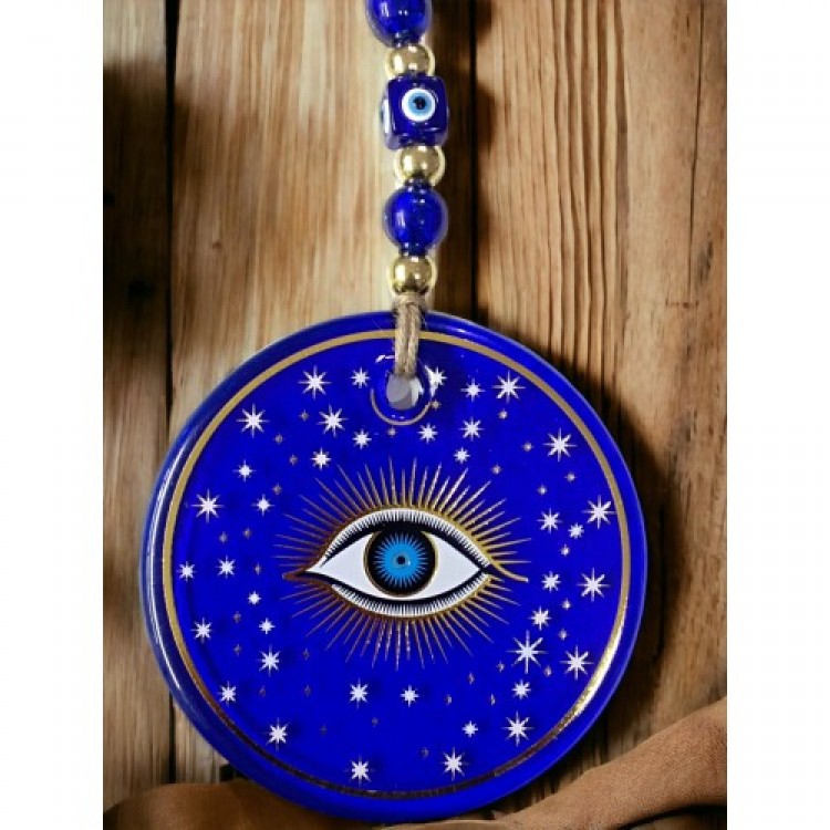 Blue Star Embroidered Eye Model Wall Decoration Nazar Beaded Wall Decoration