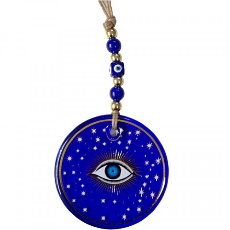 Blue Star Embroidered Eye Model Wall Decoration Nazar Beaded Wall Decoration