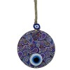 Mandala Pattern Blue Purple Evil Eye Beaded Fused Glass Handcrafted 12 cm Wall Decoration Evil Eye Gift Item
