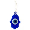 Blue Beaded Nazar Fatma Ana Blessing Hand Glass Wall Decoration