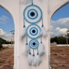 Turquoise Wall Decoration with Three Circles Featuring the Nazar Motif