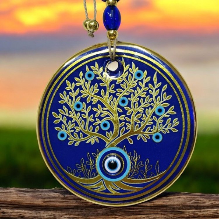 Tree of Life Shaped Gilded Wall Decoration Glass Gift Decor