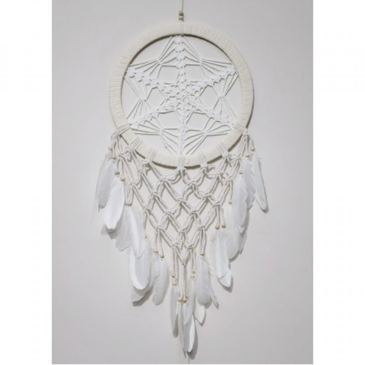 Yıldız Motifli Ekru Renk Büyük Boy Düş Kapanı Duvar Dekoru