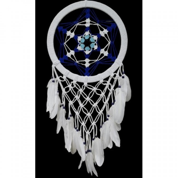 Nazar Boncuğu Renklerinde Yıldız Motifli Büyük Boy Düş Kapanı Duvar Dekoru