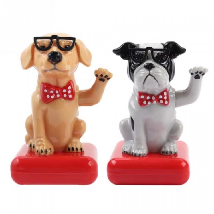Solar-Powered Rocking Dog Figure