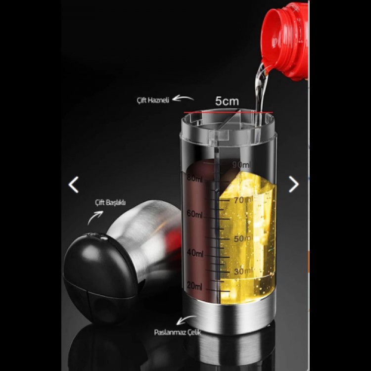 Çift Ölçekli Yağ ve Sirke Sprey Şişesi Çift Ölçekli Yağ ve Sirke Sprey Şişesi