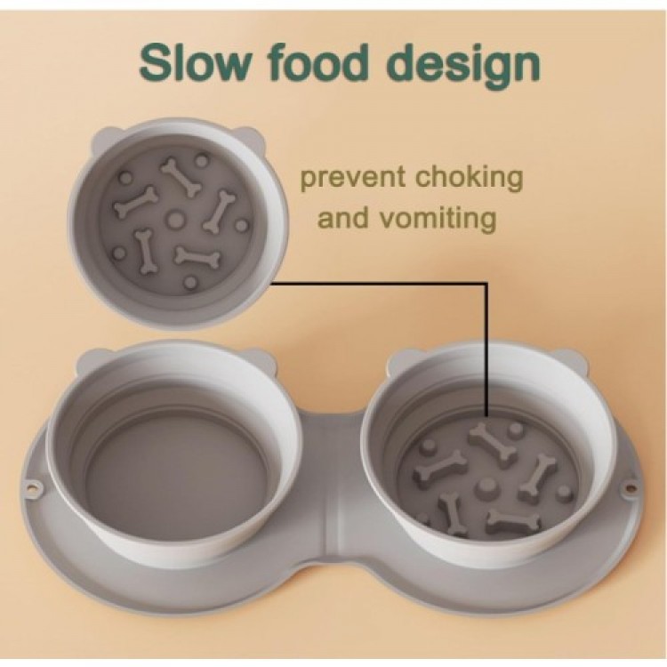 Mikopet Foldable Double Food and Water Bowl