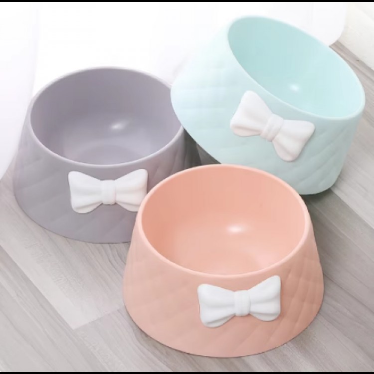 Mikopet Stylish Patterned Bow-Tied Food Bowl