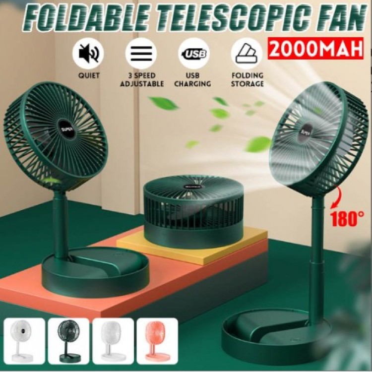 Foldable Telescopic Floor Fan Summer Silent Student Desktop Fan USB Rechargeable Portable Home Mini Air Cooler Foldable Telescopic Floor Fan Summer Silent Student Desktop Fan USB Rechargeable Portable Home Mini Air Cooler