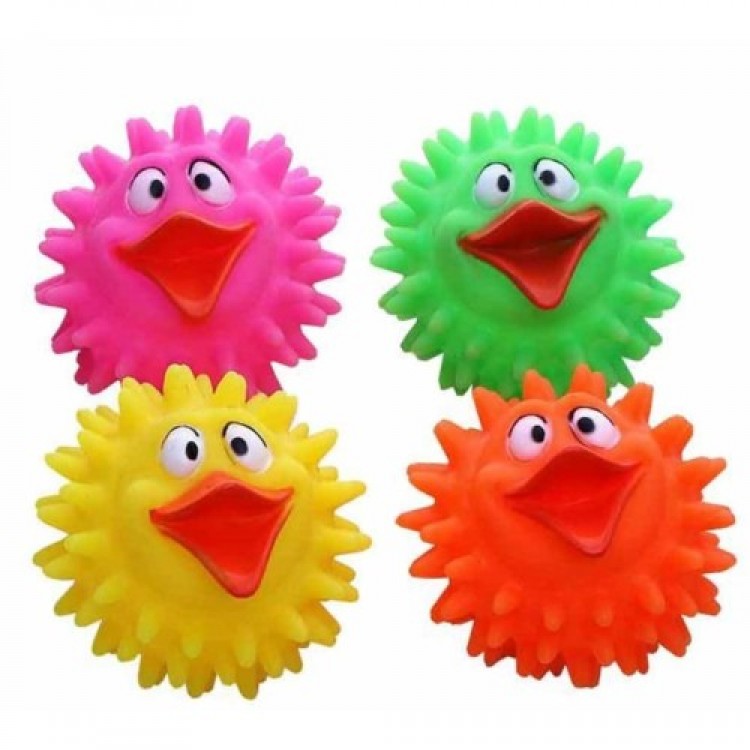 Spiky Ball with Colorful Duck Figure for Dogs