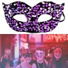 Purple Color Back Elastic Beaded Sequined Ball After Party Mask