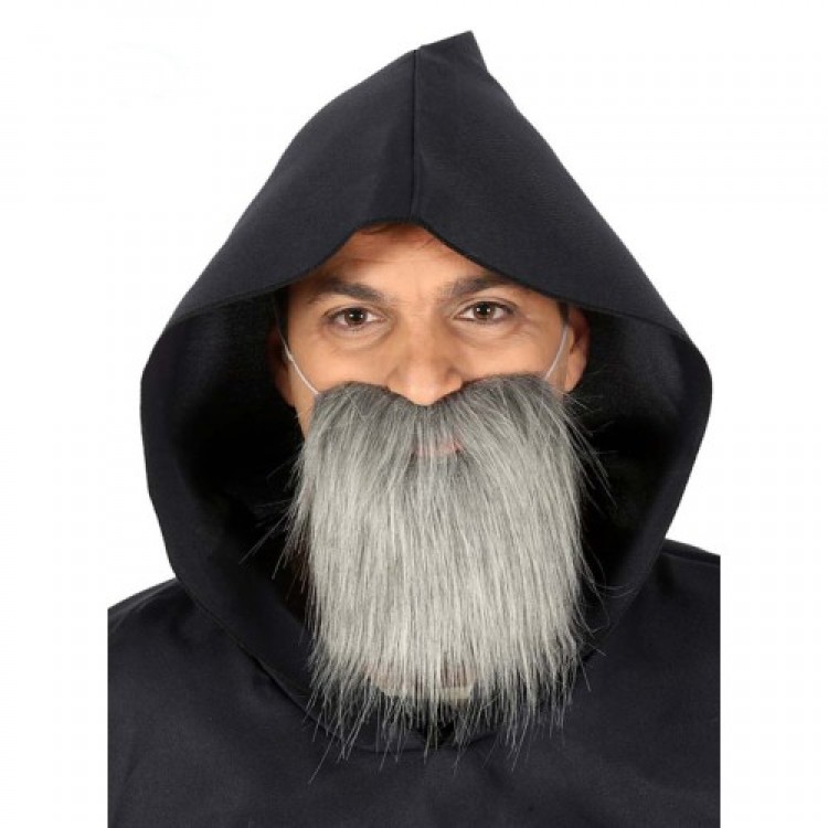 Gray-Tinted Pirate Beard Gray-Colored Fake Beard