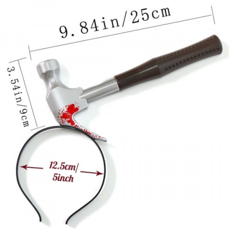 Brown-Handled Hammer Joke Crown Stuck on the Head