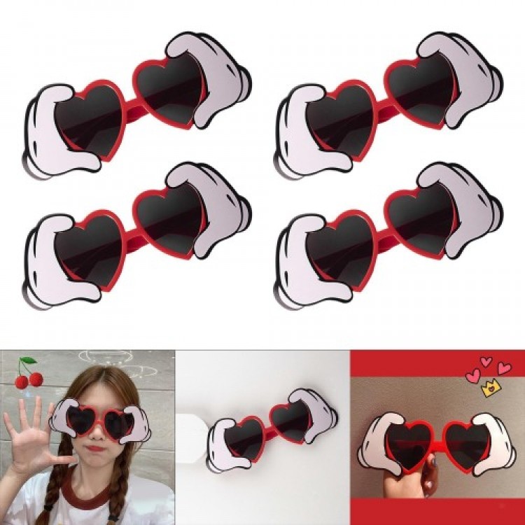Red Heart-Shaped Hand-Shaped Party Glasses