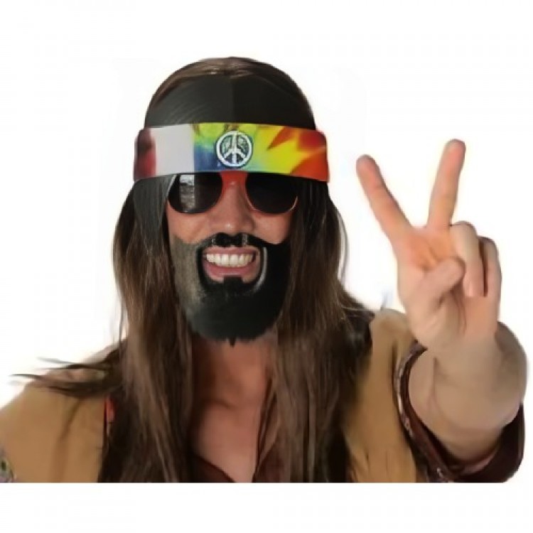 Black Hair Bandana Hippie Party Glasses