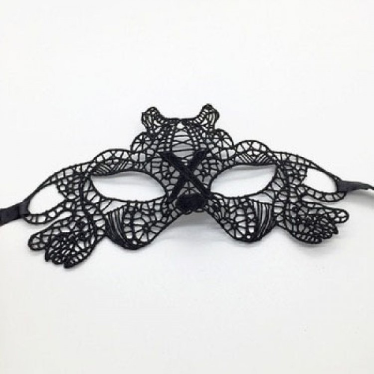 Black Lace Embroidered Ball Mask No. 11