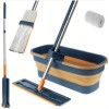 Foldable Cleaning Mop and Wheeled Bucket Set
