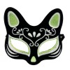 Black Suede Coated Silver Green Glitter Cat Mask
