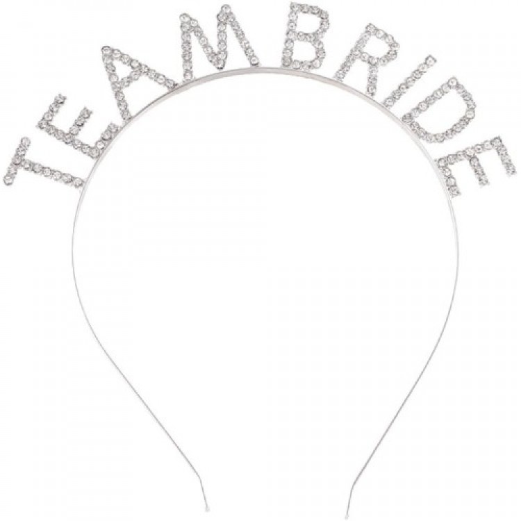Silver-Plated Crystal Stone Team Bride Crown