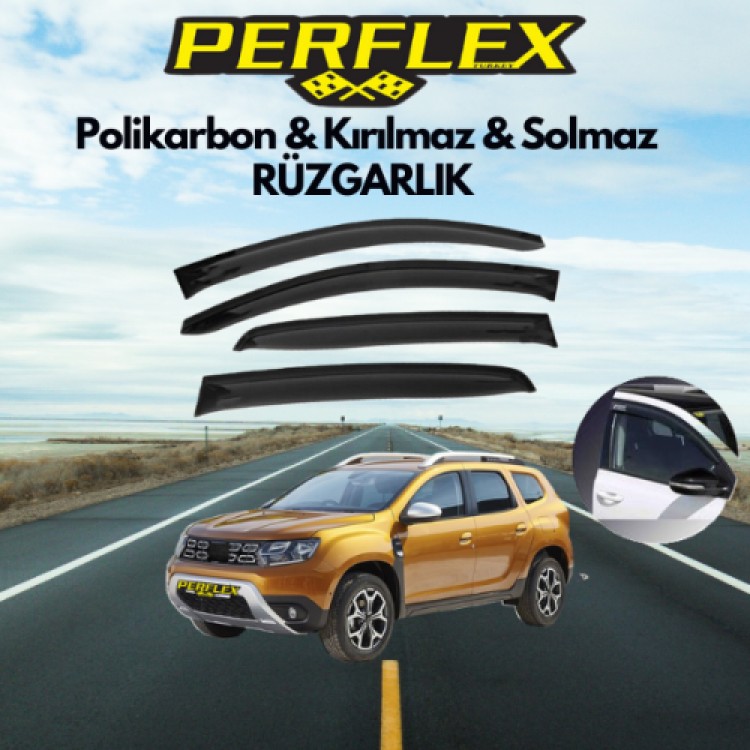Perflex Cam Rüzgarlığı V2 Düz Dacia Duster (2010-2018)