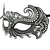 Black Laser Cut Metal Venetian Mask with Crystal Stones