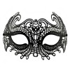 Black Laser Cut Metal Venetian Mask with Crystal Stones