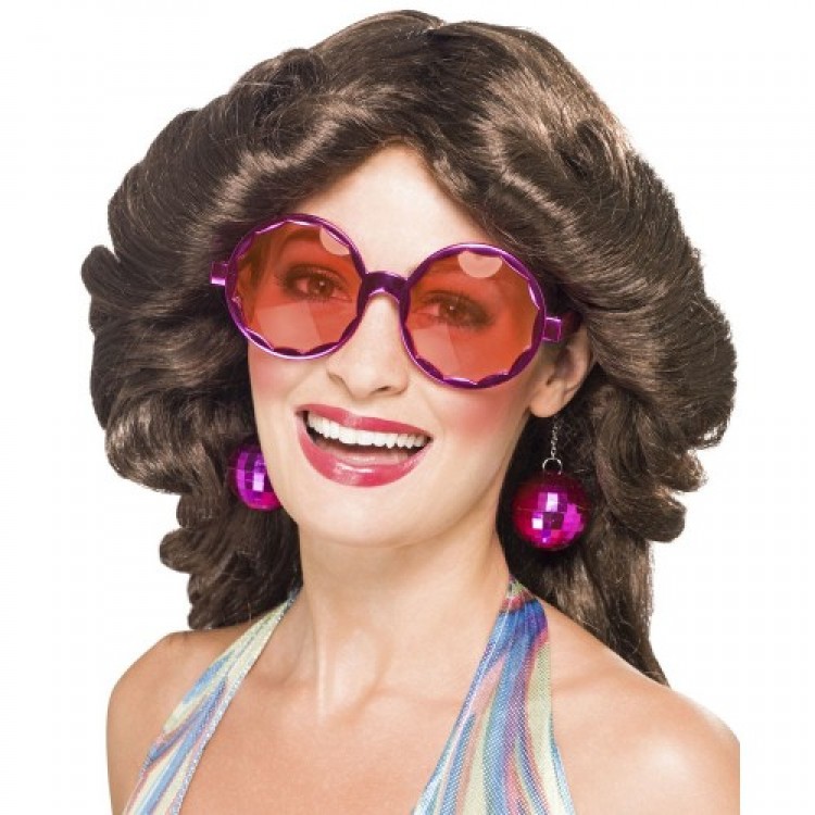 Disco Cluster Stud Party Glasses Pink Color