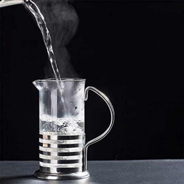 STAINLESS STEEL BODY FRENCH PRESS COFFEE AND TEA BREWING APPARATUS