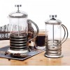 STAINLESS STEEL BODY FRENCH PRESS COFFEE AND TEA BREWING APPARATUS
