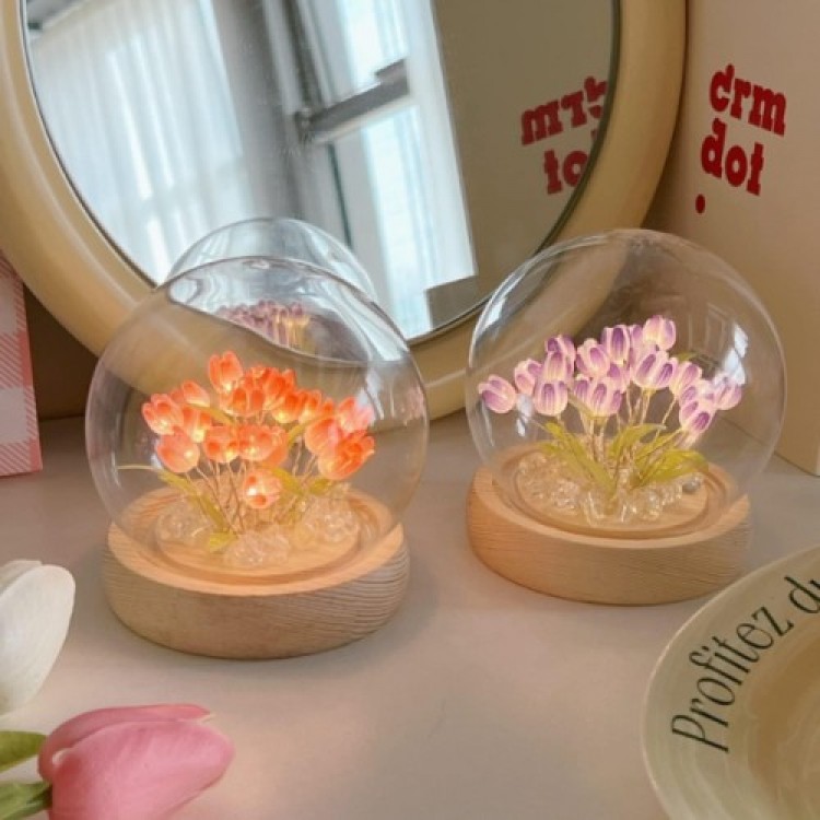 DIY LED-Lit Tulip Glass Globe
