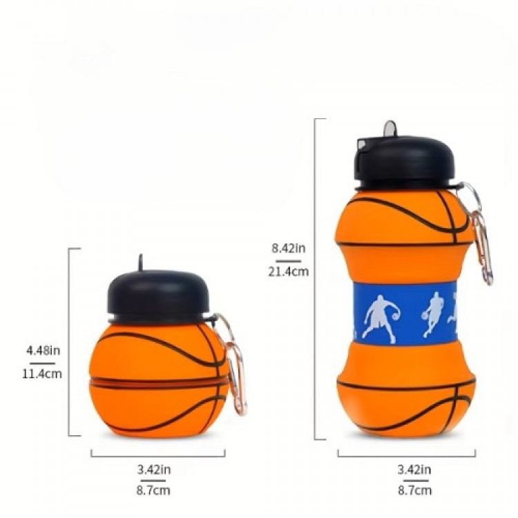 Basketball-Shaped Accordion Water Bottle