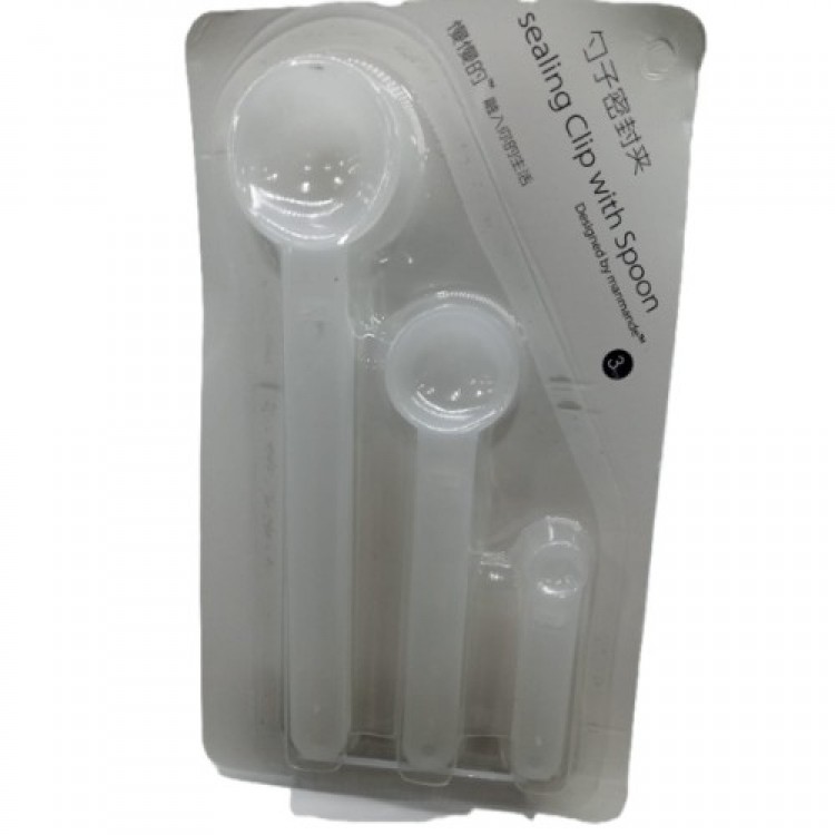 Bag Clip with Measuring Spoon, Pack of 3