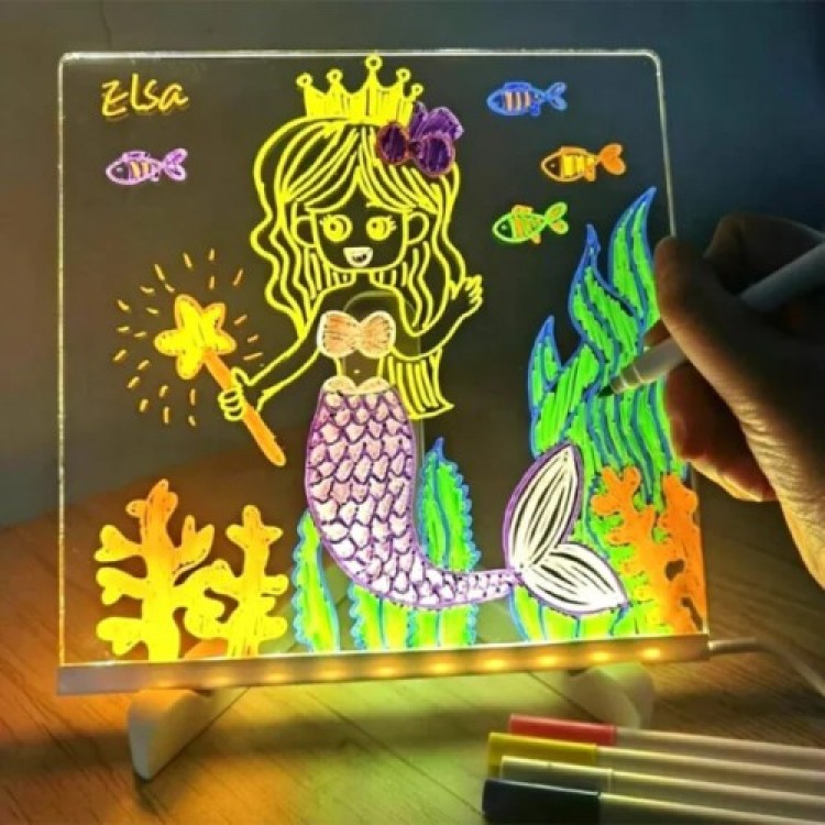 LED-Lit Writing and Drawing Board - Small Size 20x20 cm