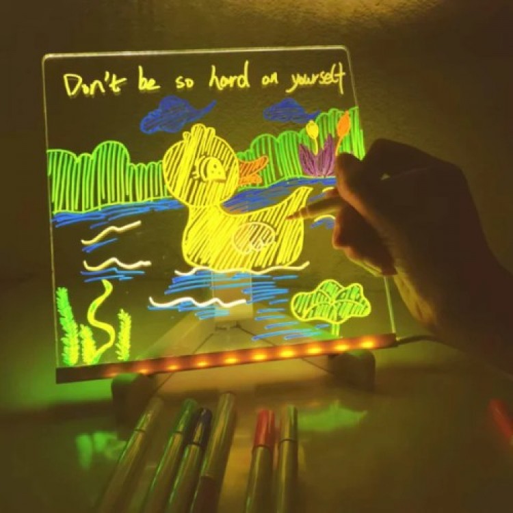 LED-Lit Writing and Drawing Board - Small Size 20x20 cm