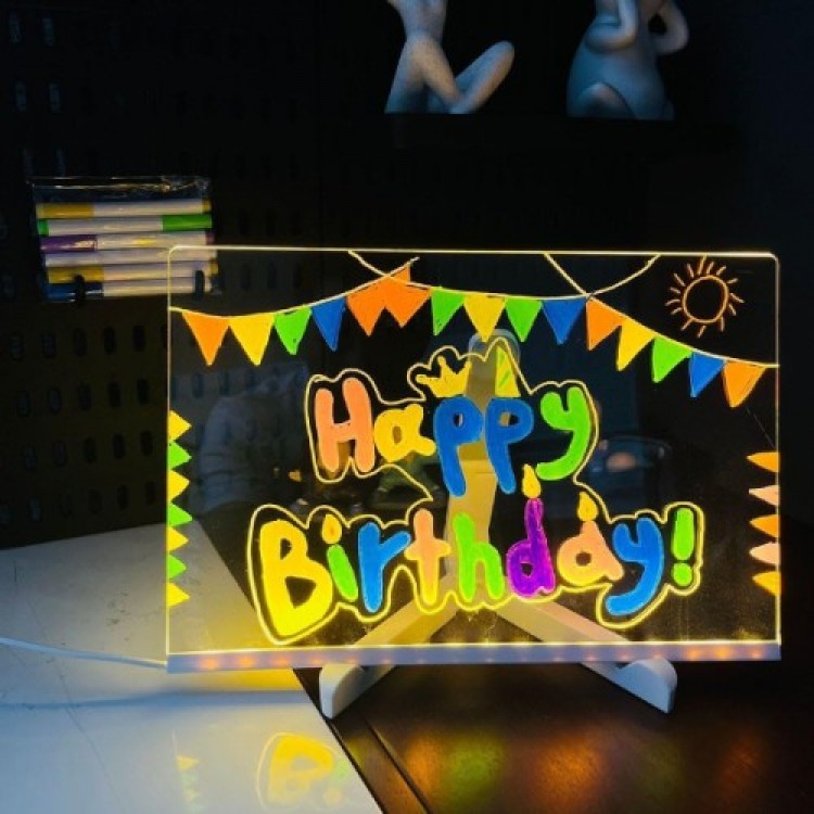 LED-Lit Writing and Drawing Board - Small Size 20x20 cm