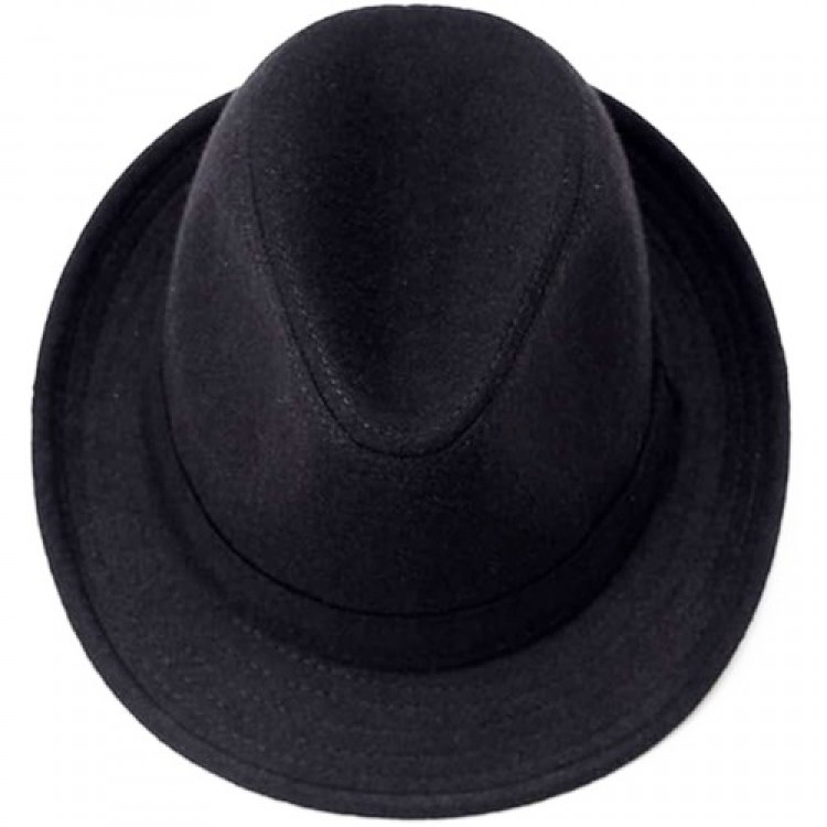Çocuk Boy Siyah Kumaş Fötr Şapka Gösteri Şapkası Michael Jackson Şapkası 54 No
