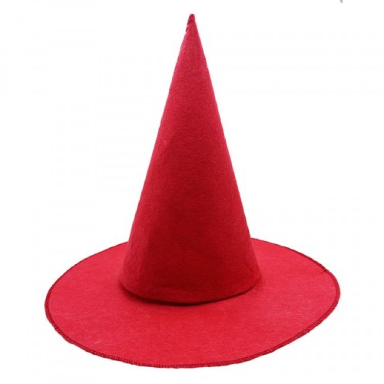 Red Felt Witch Hat for Adults and Children 35X38 cm