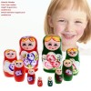 Traditional Decorative Wooden Matryoshka Set from Russia, 5 Pieces