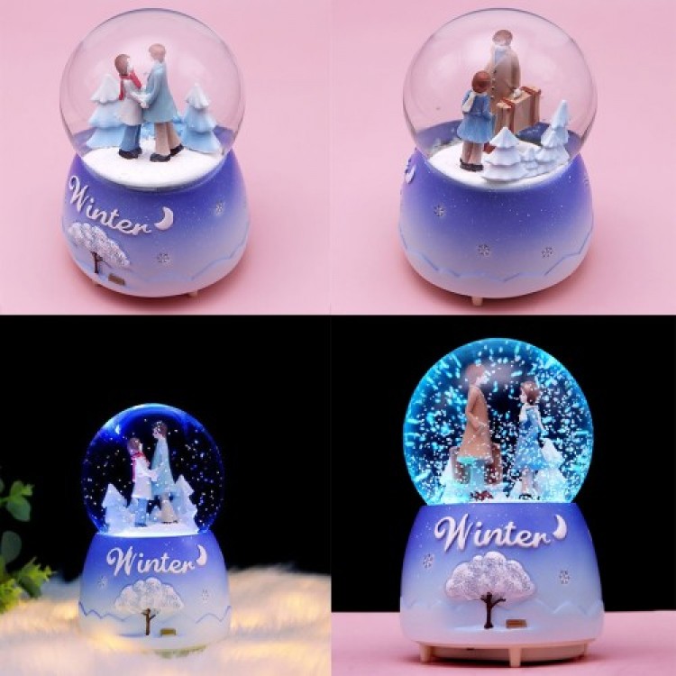 Light-Up Snow-Spouting Winter Fairy Tale-Themed Snow Globe