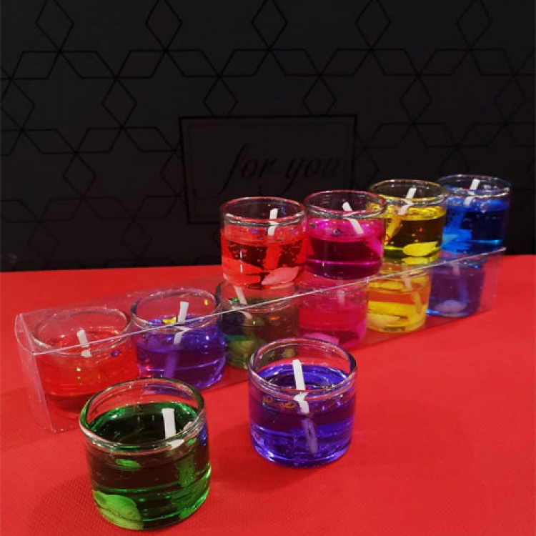 6 Decorative Colored Jelly Candles