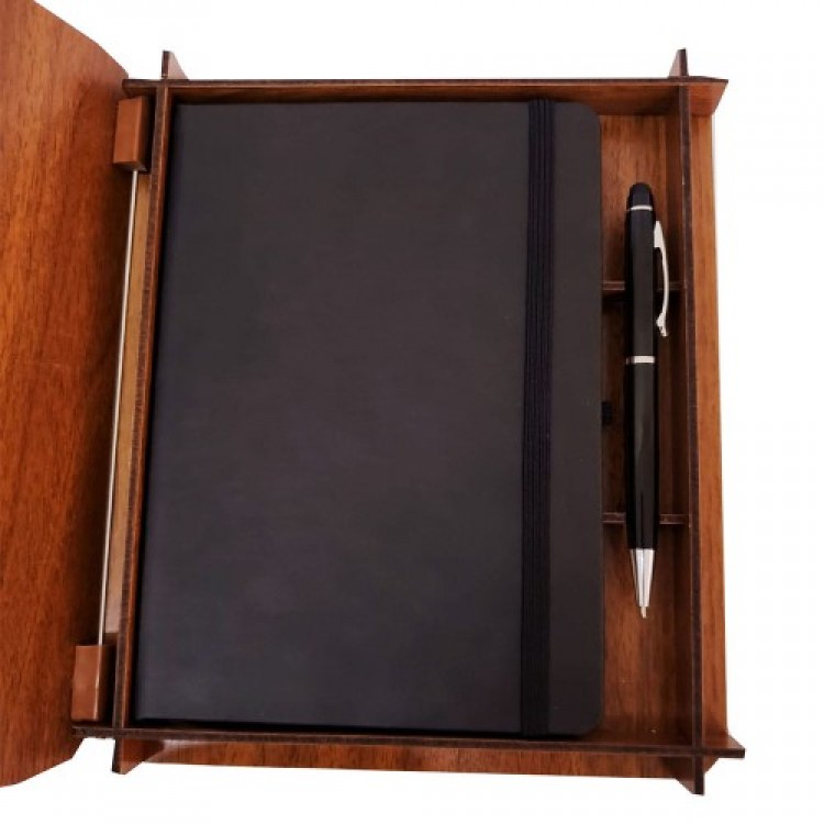 Pen and Leather Notebook Set